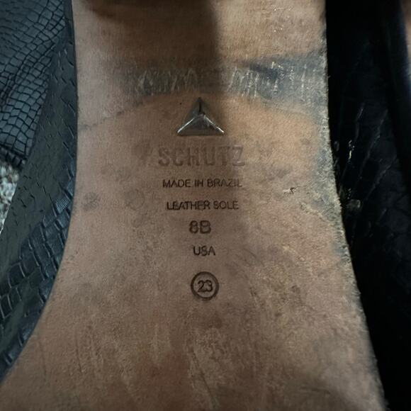 SCHUTZ Women's Analeah Black Croc Boot Size 8B - Picture 9 of 10